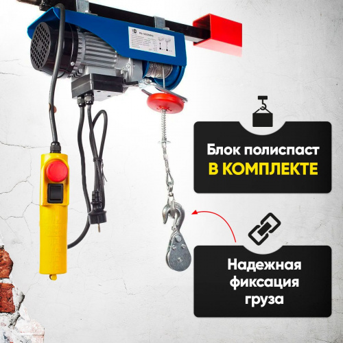 Таль электрическая TOR PA 250/500 кг 12/6 м фото 6