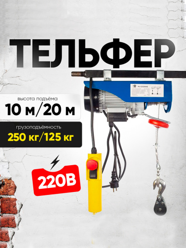 Таль электрическая TOR PA 125/250 кг 20/10 м (серия N) фото 2
