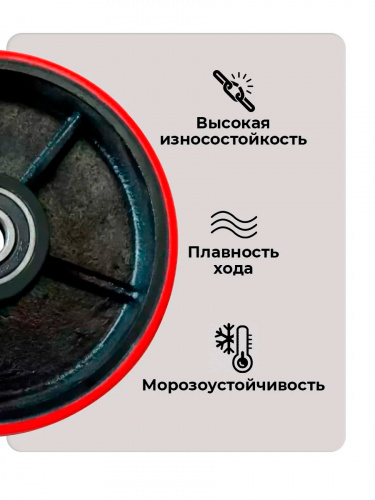 Колесо полиуретан 160х50 мм с подшипником для тележек гидравлических JC/DF-III/DB/BFC/AC(LH) фото 5